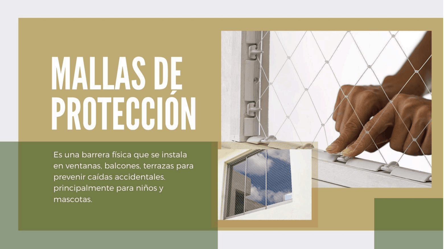 Detalle de malla de protección de JH Decoraciones